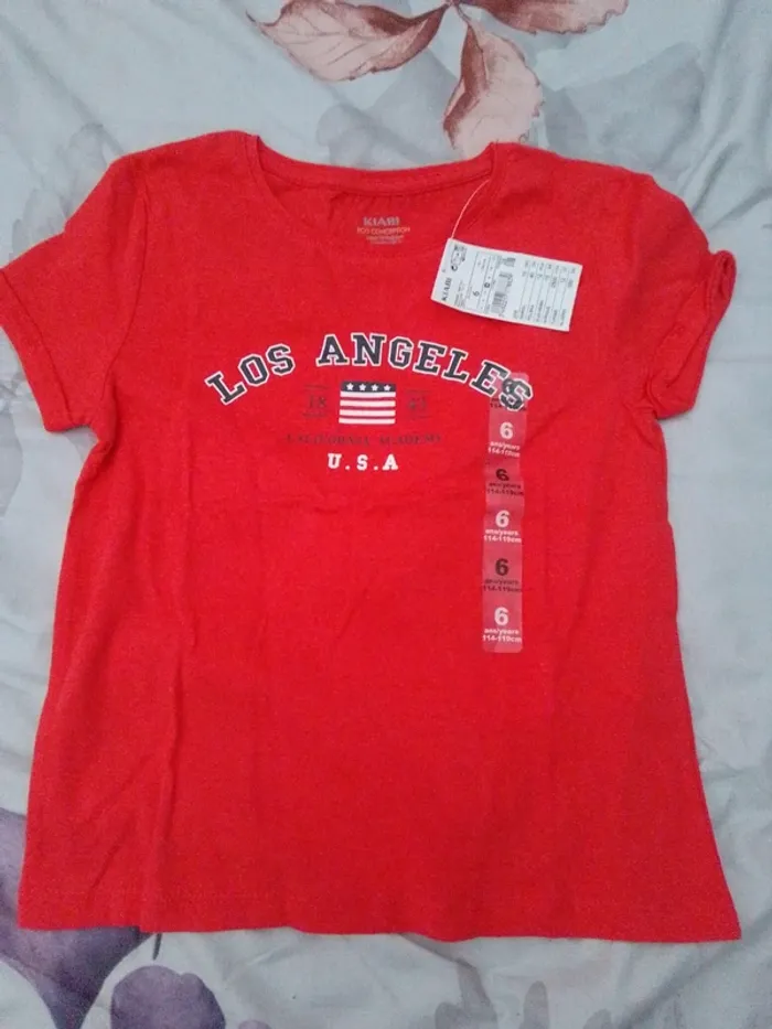 Tee shirt rouge garçon 6 ans coton biologique