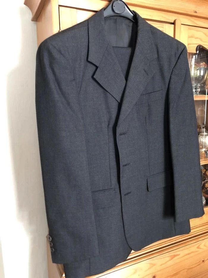 Costume gris Hiver Pantalon Veste Laine Neuf taille L - photo numéro 2