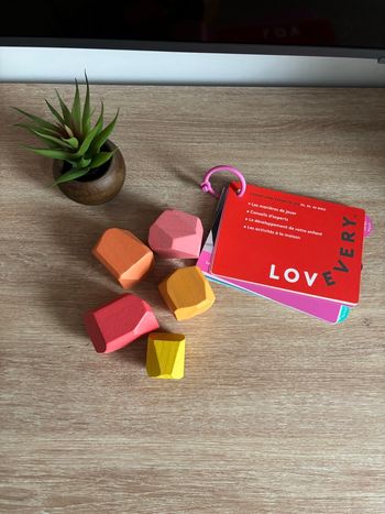 Pierre d’équilibre en bois et carnet de jeu 34/35/36 mois