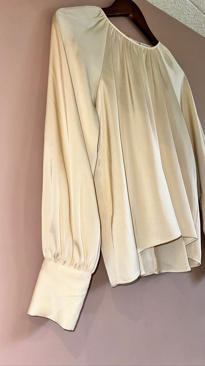 Chemisier - Blouse beige/crème Chic Zara taille XS - photo numéro 3