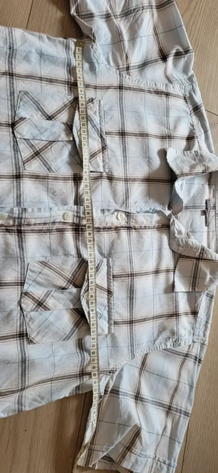 Chemise à carreaux homme Texman taille L – Blanc bleu - Très bon état - photo numéro 9