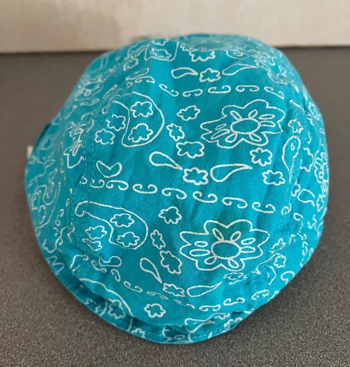 Foulard protection soleil turquoise avec liens de fixation taille 58cm - photo numéro 3