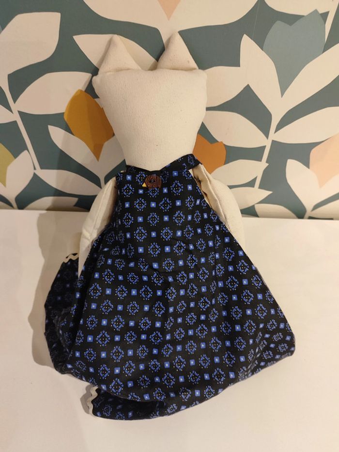 Poupée peluche doudou chat chiffon fait main - photo numéro 3