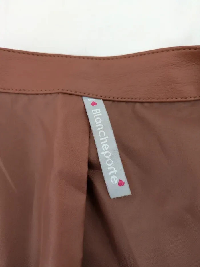 Veste zippée légère en simili marron - Blancheporte - taille 48 - photo numéro 4