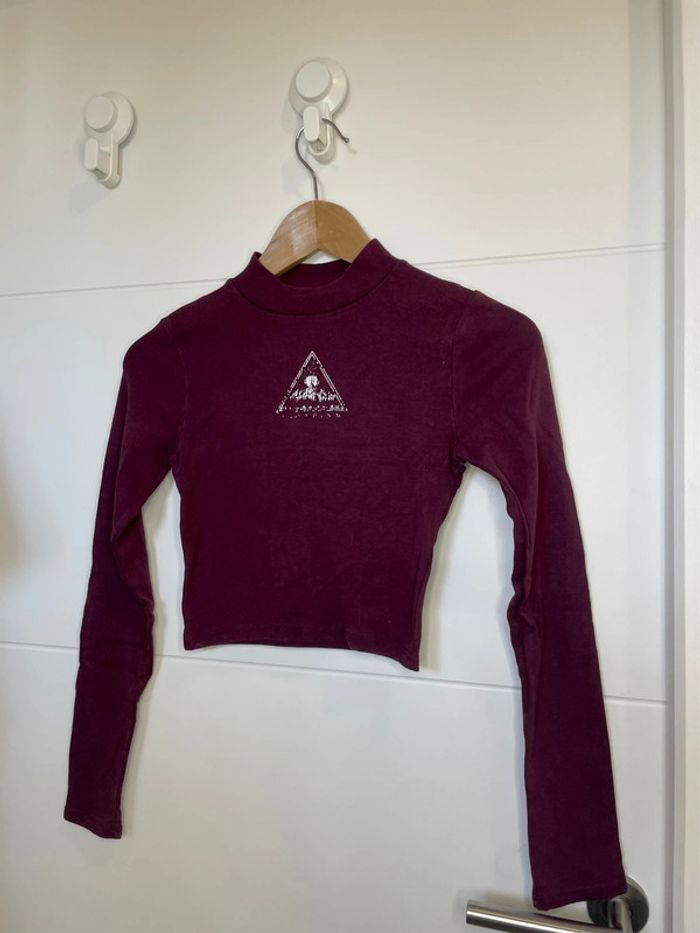 T-shirt manches longues bordeaux - photo numéro 2