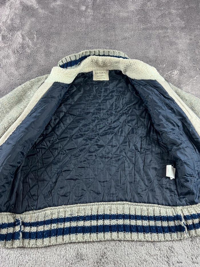 Veste zippée doublée polaire Kaporal beige et bleu – Taille S - photo numéro 8