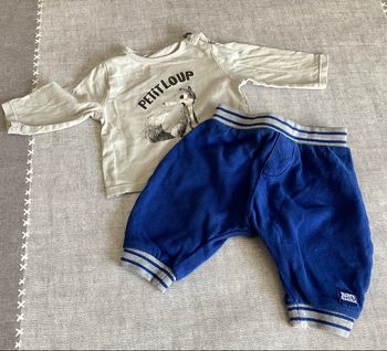 Pantalon molletonné et tee-shirts m.longues 3 mois