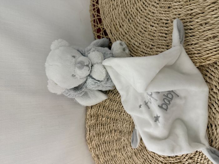 Prémaman Doudou plat en velours avec peluche lapin - photo numéro 3