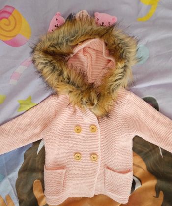 Veste crochet fourrure