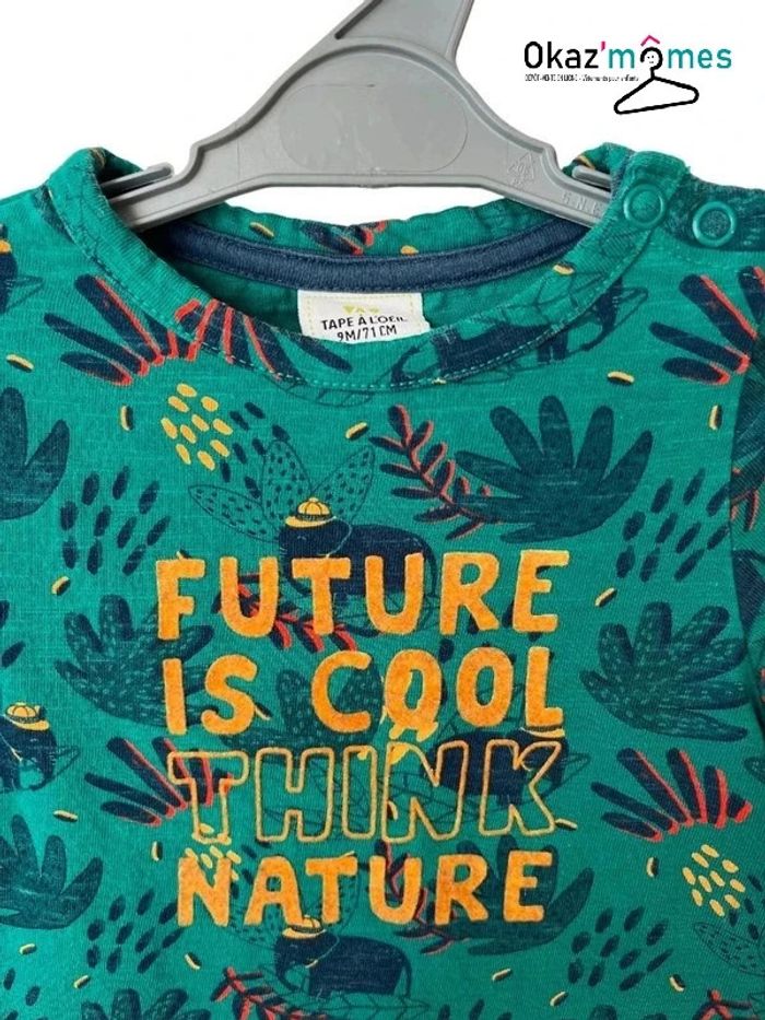 T-shirt vert (éléphants et feuilles) - Tape à l'oeil 9 mois - photo numéro 2