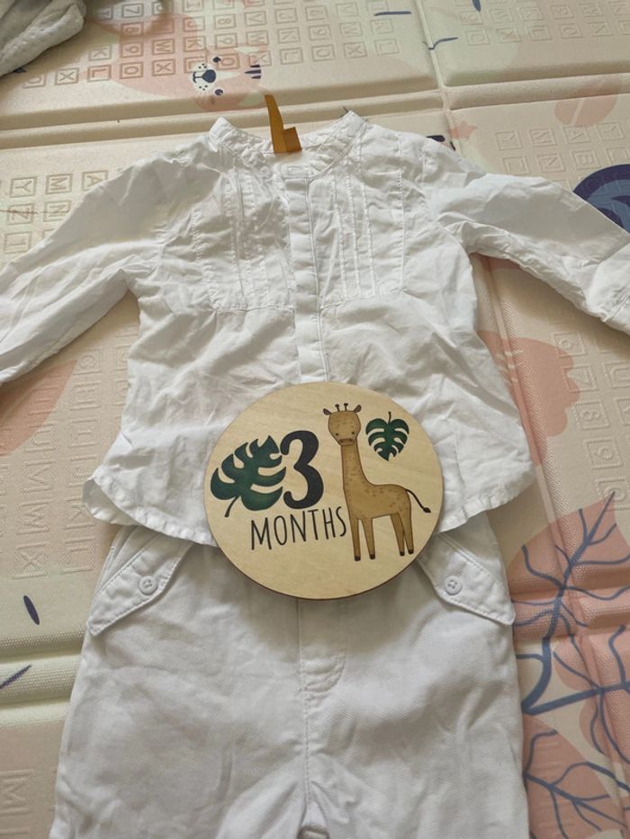 Tenue ensemble mariage bébé garçon orchestra 3 mois blanc - photo numéro 2