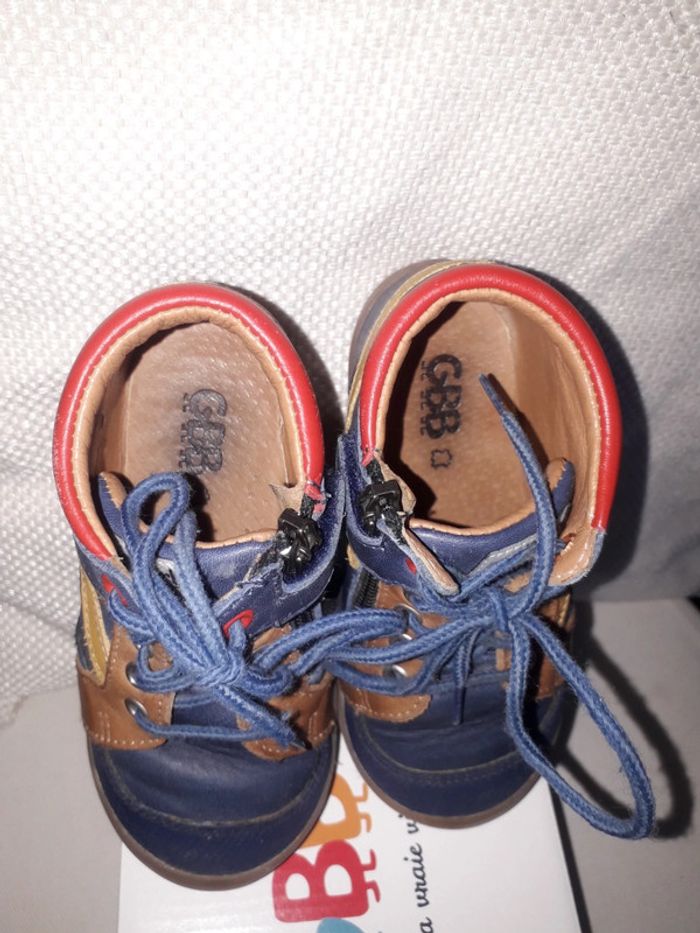 GBB chaussures montantes bleu jaune rouge cuir pointure 24 - photo numéro 3
