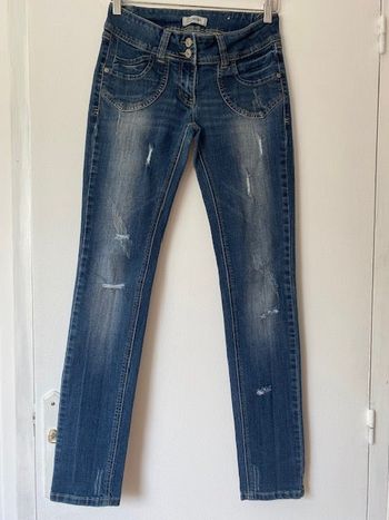 Jean slim effet usé