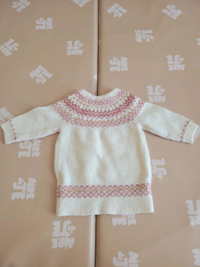 Robe/pull 3 mois Kiabi motif jacquard - photo numéro 3