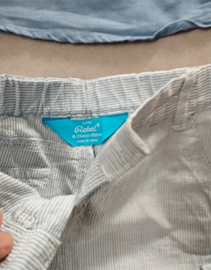 ensemble été garçon 18 24 mois mini rebel chemise short rayé - photo numéro 2