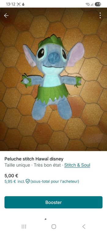 Peluche stitch hawai