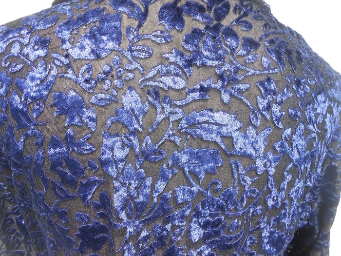 Chemise vintage transparente imprimé de fleurs en velours - photo numéro 5