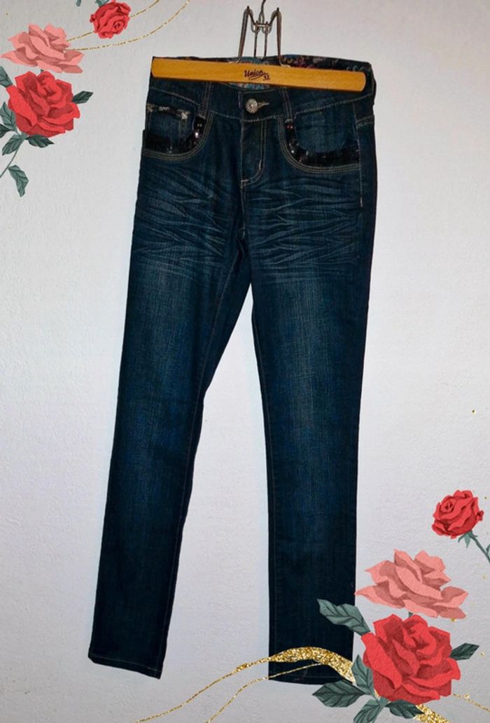 🤎Jeans marine taille basse pour femme taille XXS