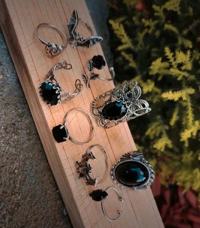 A41 lot de 9 bagues bohème rétro gothic réglable - photo numéro 2