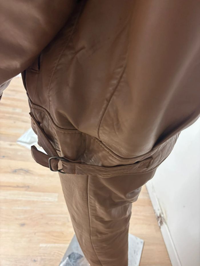Ensemble veste et pantalon cuir véritable vintage damilou - photo numéro 14