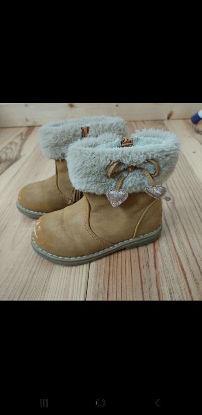 Bottines fourrés , cœur paillettes - photo numéro 2