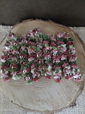 Lot de 9 pompons long guipure rose et vert
