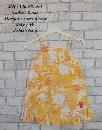 Robe 3 ans Sucre d'orge - neuf (12b-20-cte4)