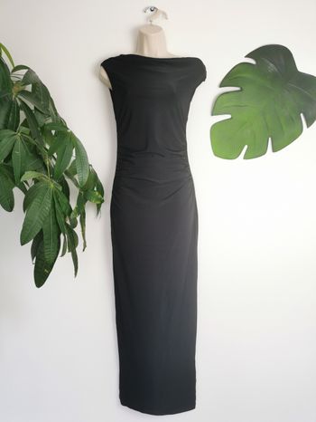 Robe longue noire asymétrique à col froncé Shein Taille S