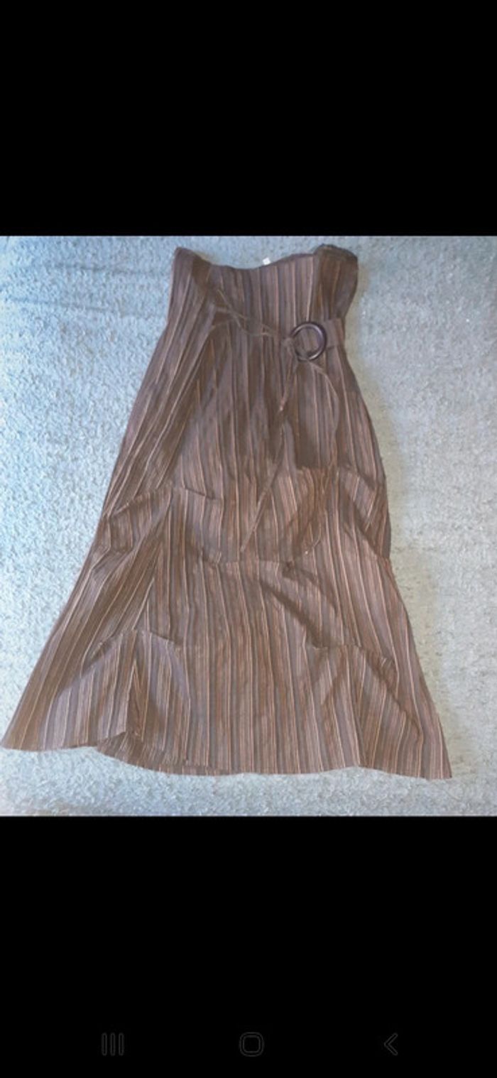 Jupe couleur chocolat et orange. Taille 44