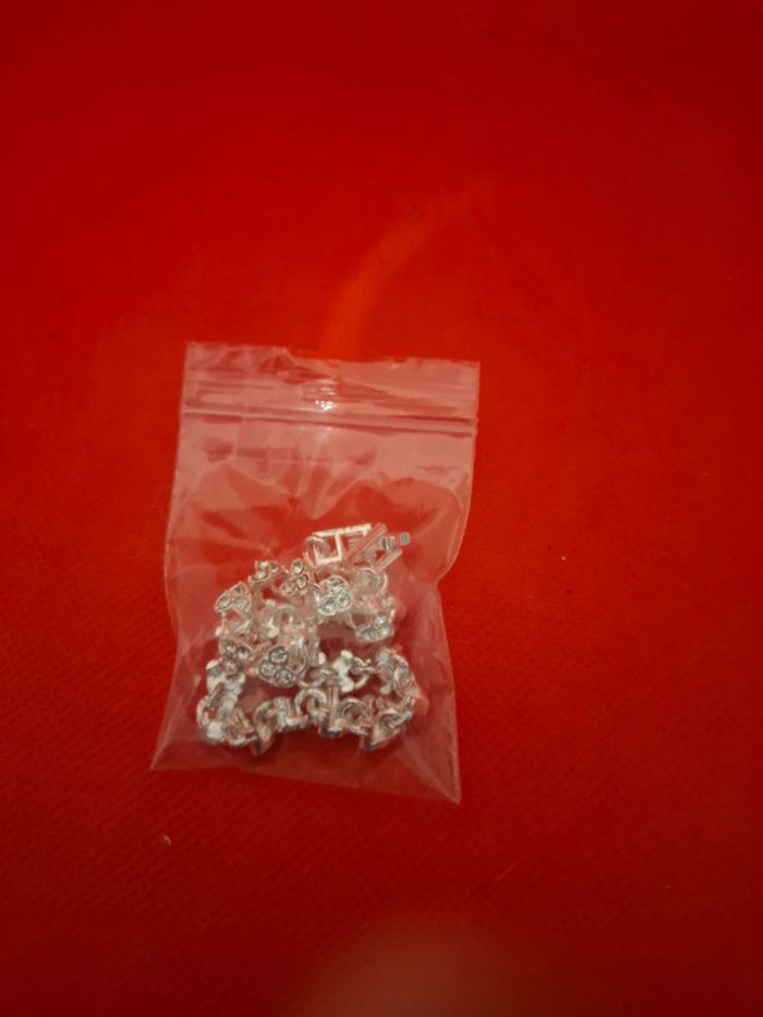 Bracelet acier métal argenté neuf avec etiquette avec oxydes de zirconium blancs - photo numéro 6