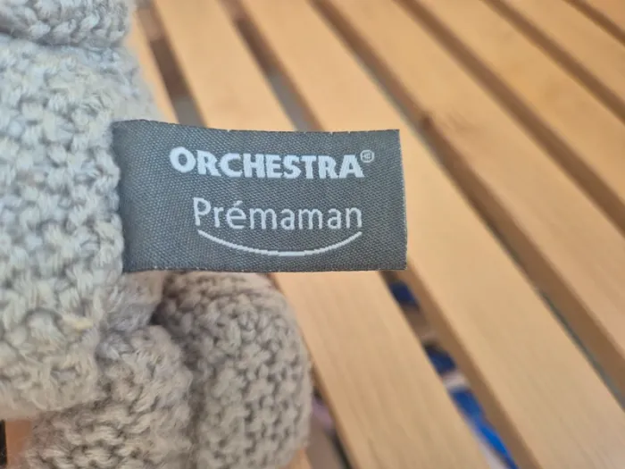 Lapin gris tricot écharpe bleue - Orchestra - photo numéro 2
