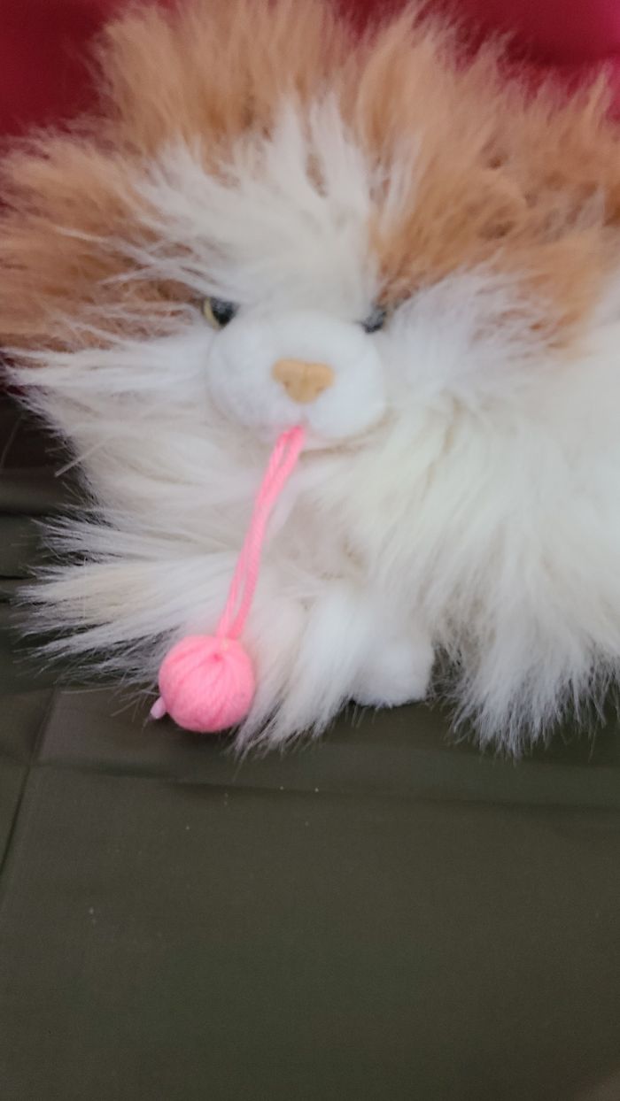 peluche chat angora et sa pelote de laine - photo numéro 6