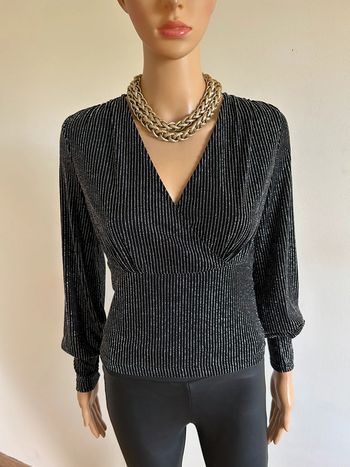Blouse courte noire et argentée Morgan taille XS jamais portée