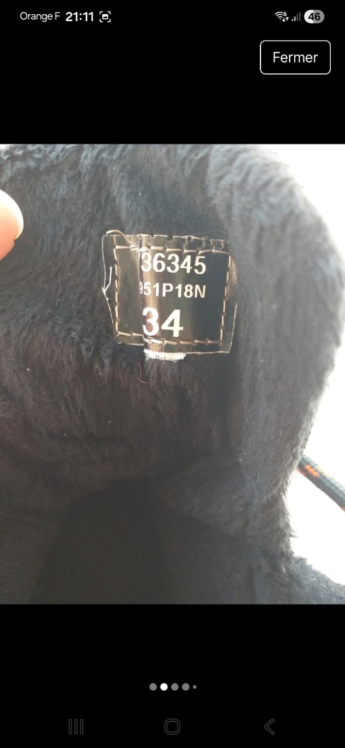 Chaussures 👟 montantes fourrées Quechua 34 - photo numéro 2