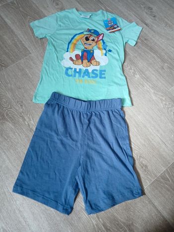 Ensemble short et tee shirt pat patrouille 8 ans