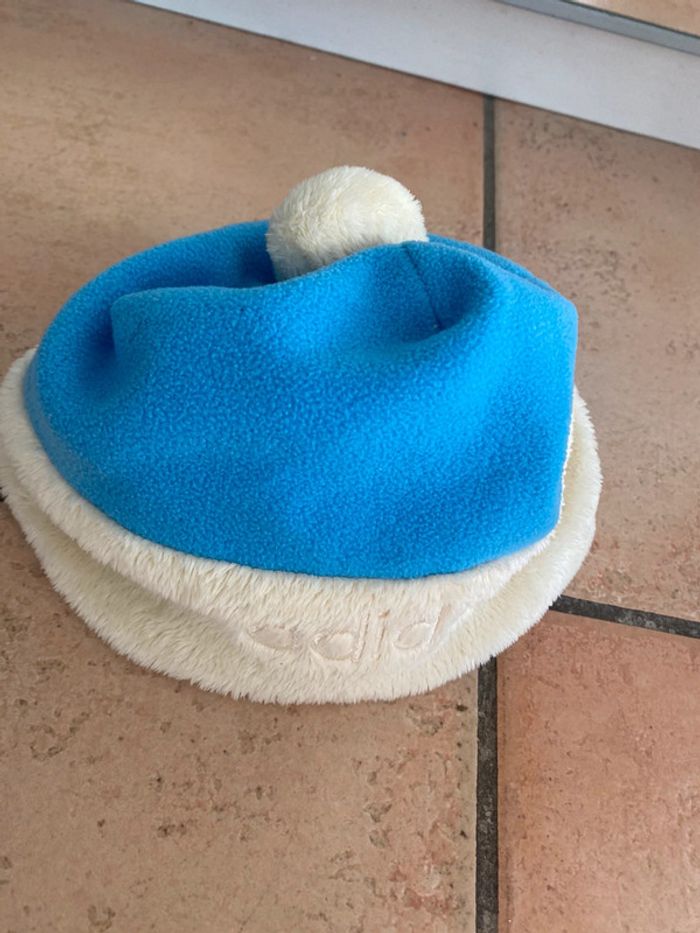 Bonnet bleu à pompon adidas bébé 1/3mois - photo numéro 2