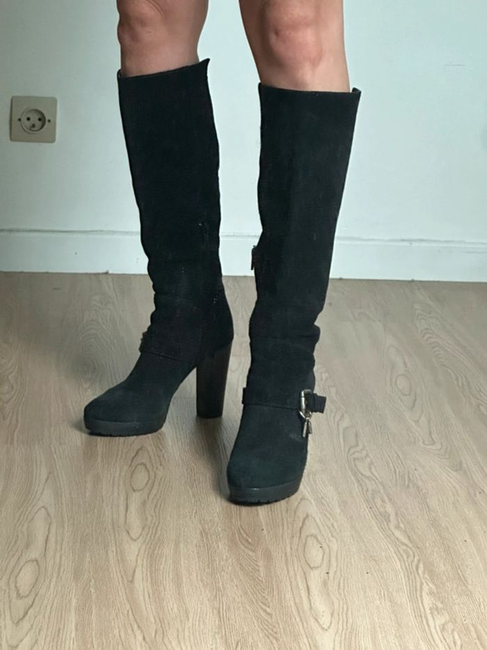 Bottes hautes daim noir San Marina t38 - photo numéro 8