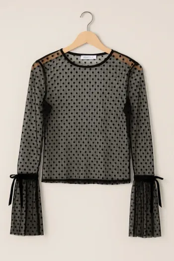 Blouse transparente a pois - Taille XS