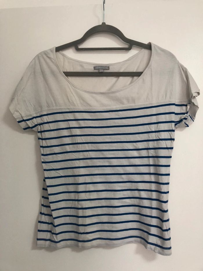 Superbe beau t-shirt marinière 3 suisses taille 38/40 - photo numéro 2