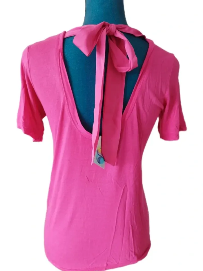 Superbe tee-shirt original magenta sequins Kookaï - Pink Crush - photo numéro 5