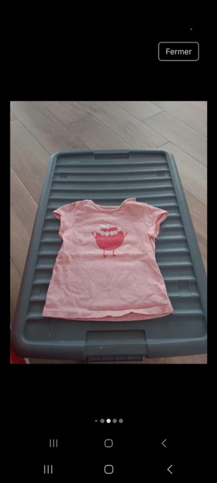 Tee-shirt manche courtes fille 9mois - photo numéro 3