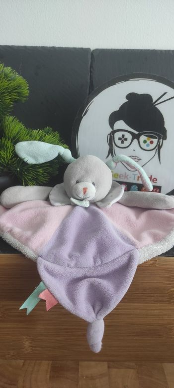 Lapin Plat Rond Rose Mauve Blanc Gris Touptis baby nat bn0204 violet pois vert