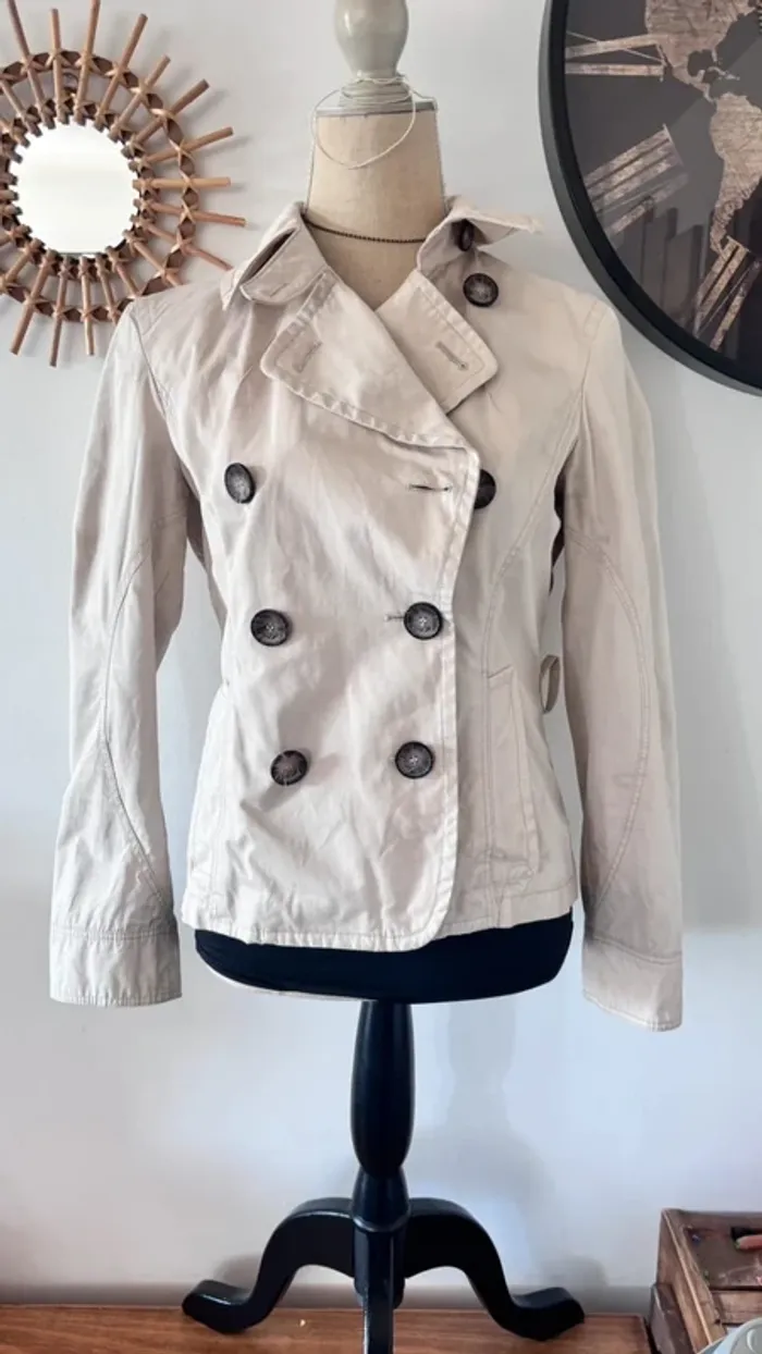 💕 veste trench beige creme taille 38 M #maxmara #weekendmaxmara - photo numéro 3