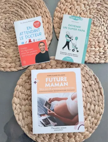 Lot de 3 livres sur la grossesse, comment devenir un super papa et en attendant le docteur