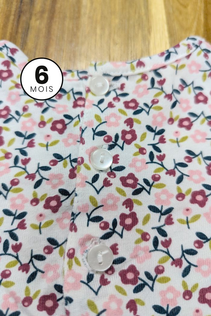 Ensemble Robe salopette + T-shirt manches longues - 6 mois - photo numéro 7