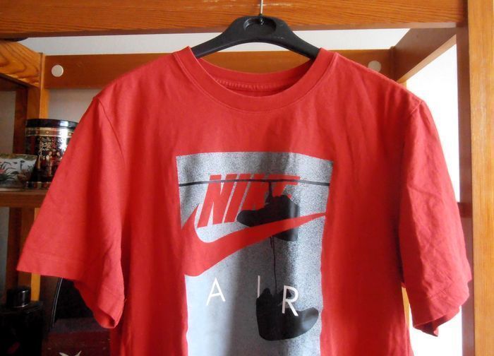 T-shirt rouge homme, Nike Air, taille M, 100% coton - photo numéro 2