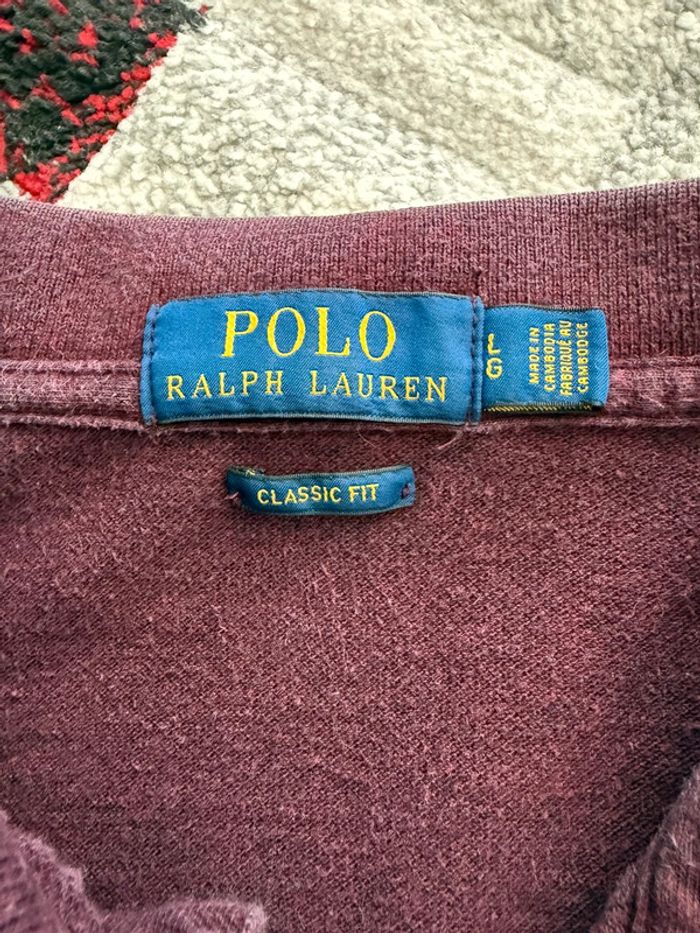 Polo bordeaux Classic fit Ralph Lauren taille L - photo numéro 3