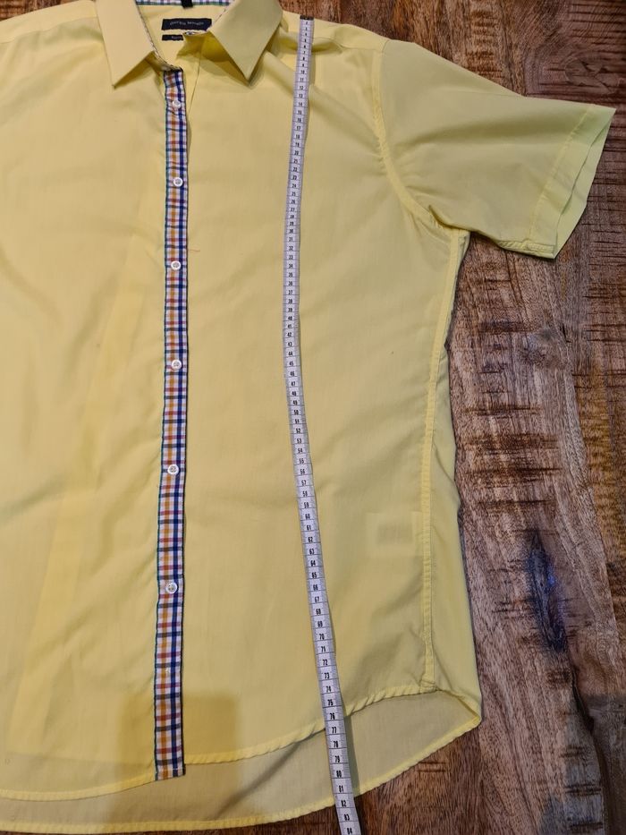 Chemise jaune pâle courte manche 45-46 xxl - photo numéro 6