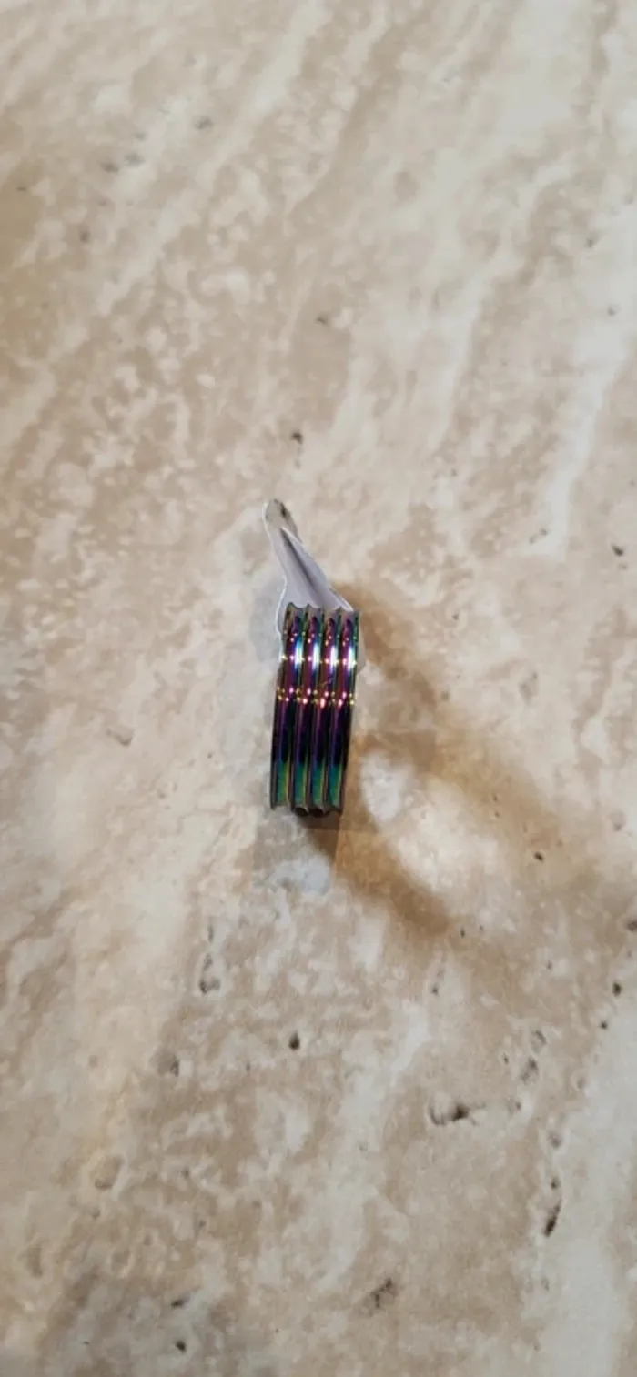 Bague multicolore effet arc-en-ciel – Taille 18 - Neuf - photo numéro 2