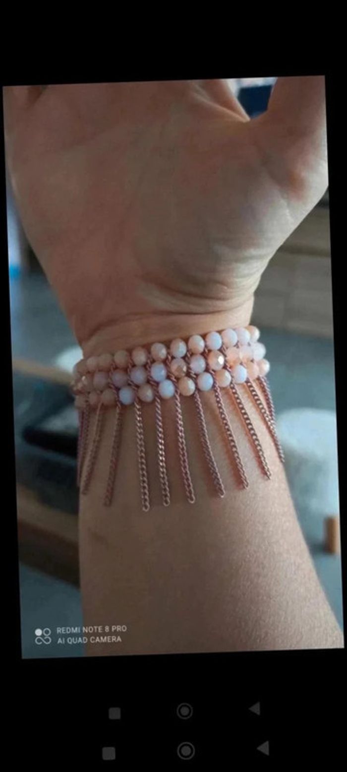 Bracelet élastique rose clair - photo numéro 2